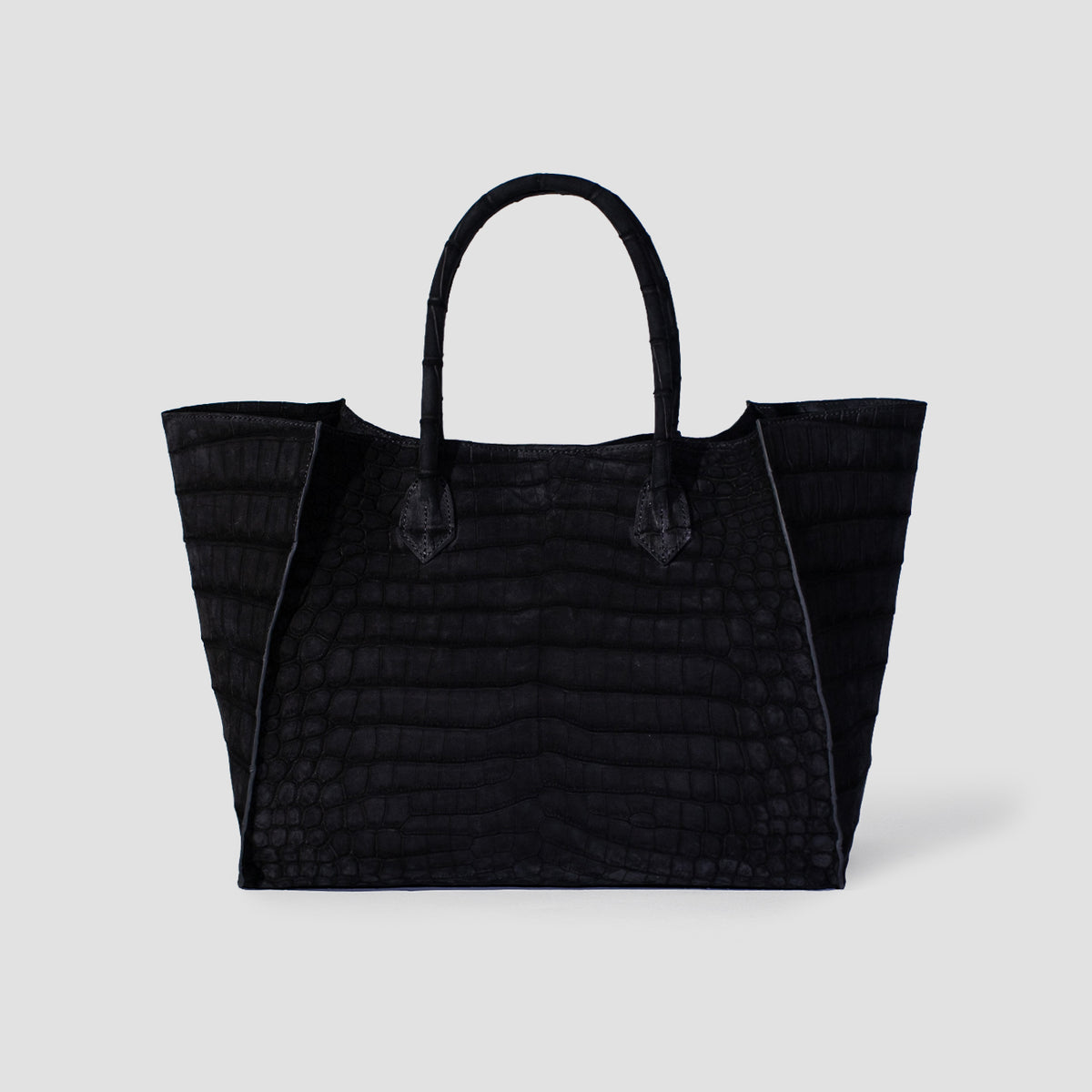 Alligator Tote Bag Nubuck Black