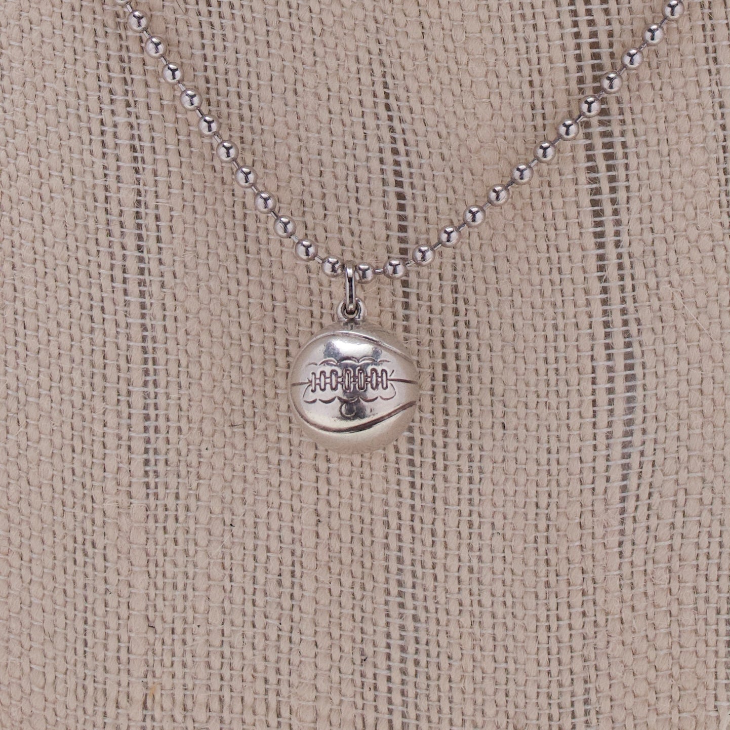 Sterling Fregola Necklace with Basketball Pendant