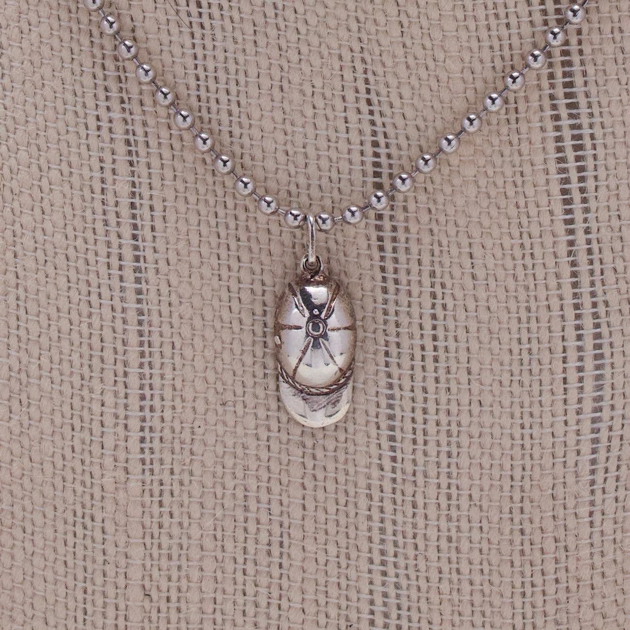Sterling Fregola Necklace with Cap Pendant