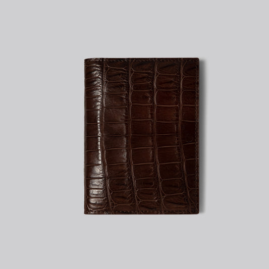 Alligator Passport Holder Brown