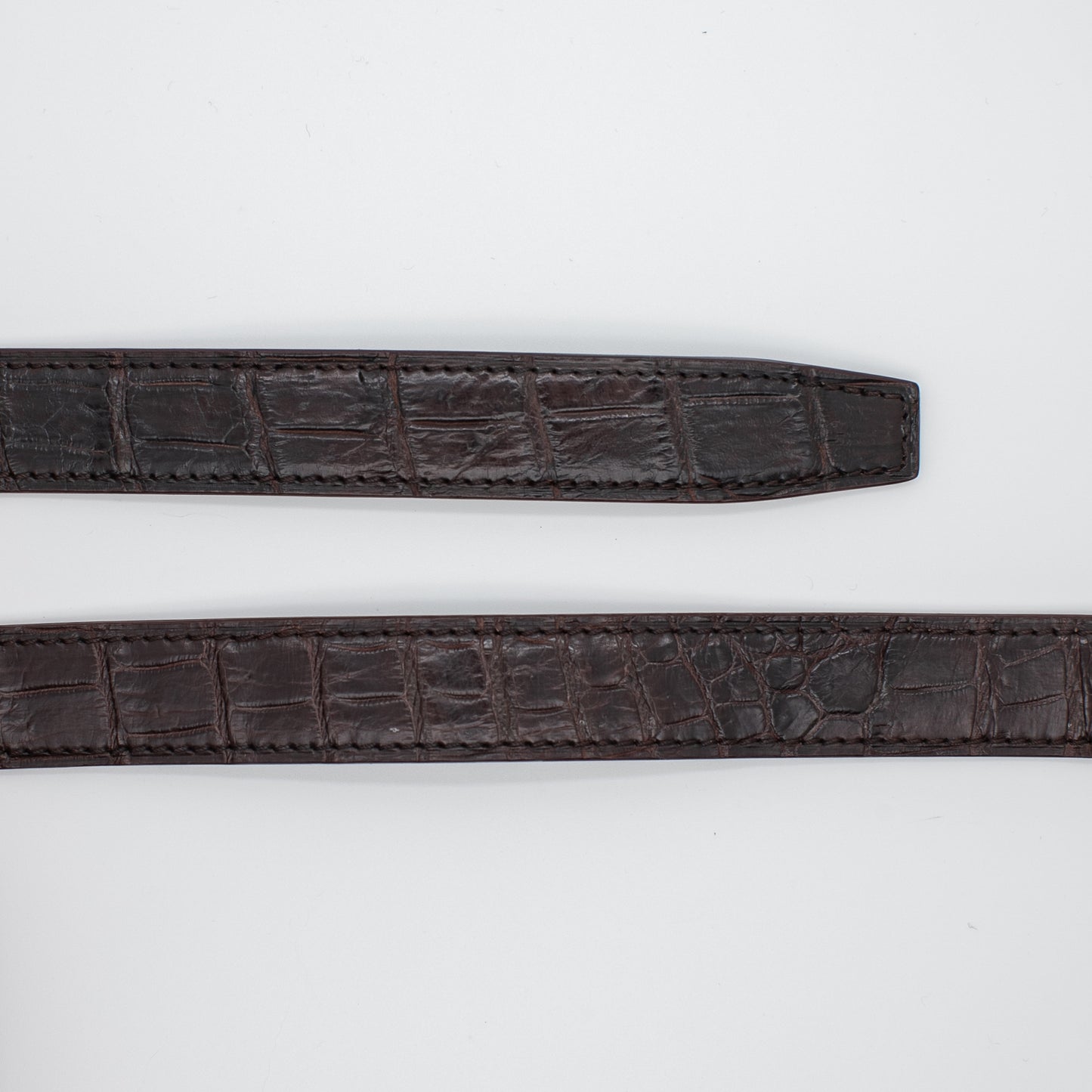 Alligator Belt Sterling Buckle Chocolate Brown