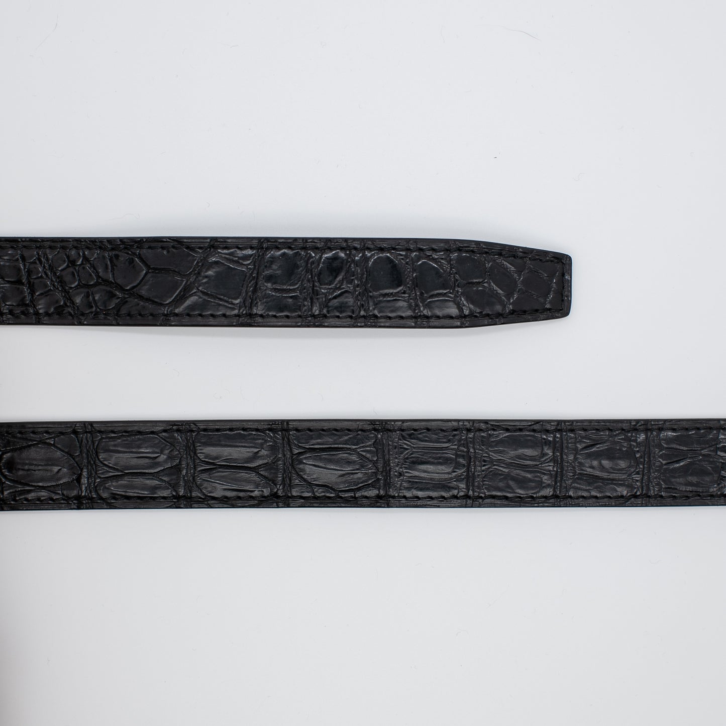Alligator Belt Sterling Buckle Black