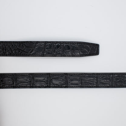 Alligator Belt Sterling Buckle Black