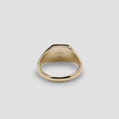 Gold Signet Emerald Ring