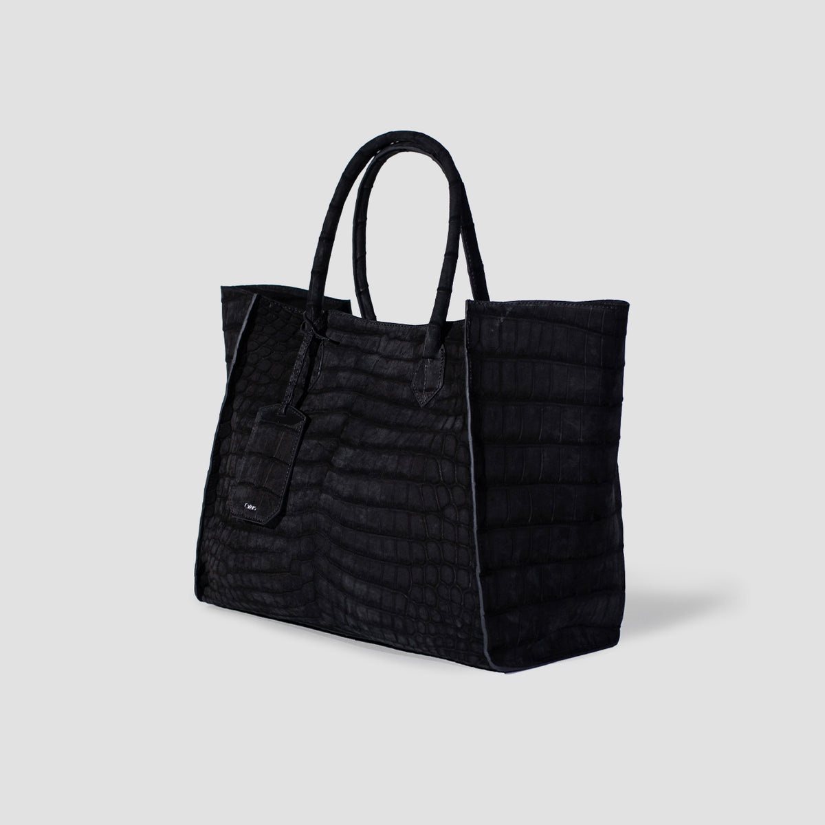 Alligator Tote Bag Nubuck Black