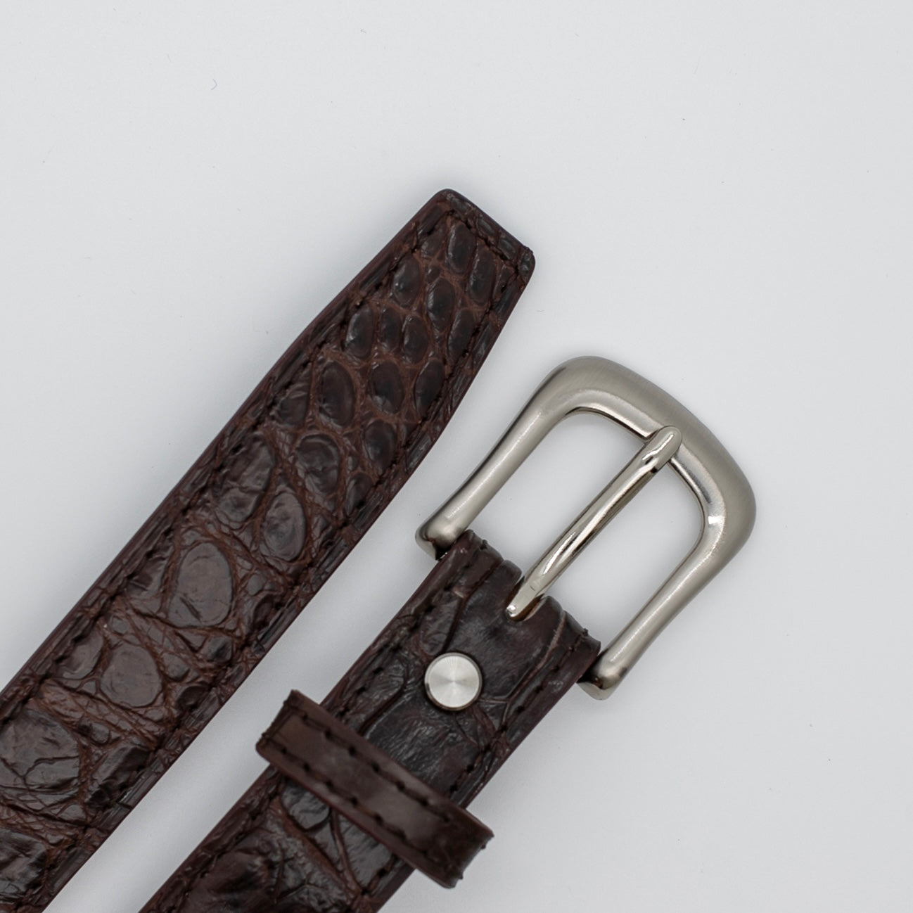 Callisto’s MTO Alligator Belt Bar Buckle Chocolate Brown