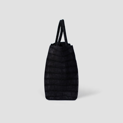 Alligator Tote Bag Nubuck Black