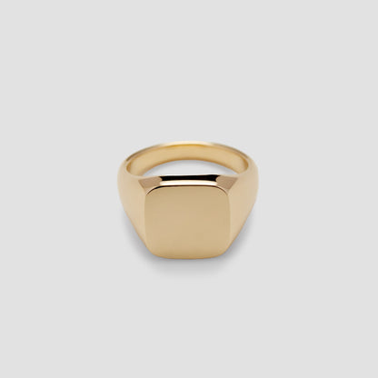 Gold Signet Ring Square
