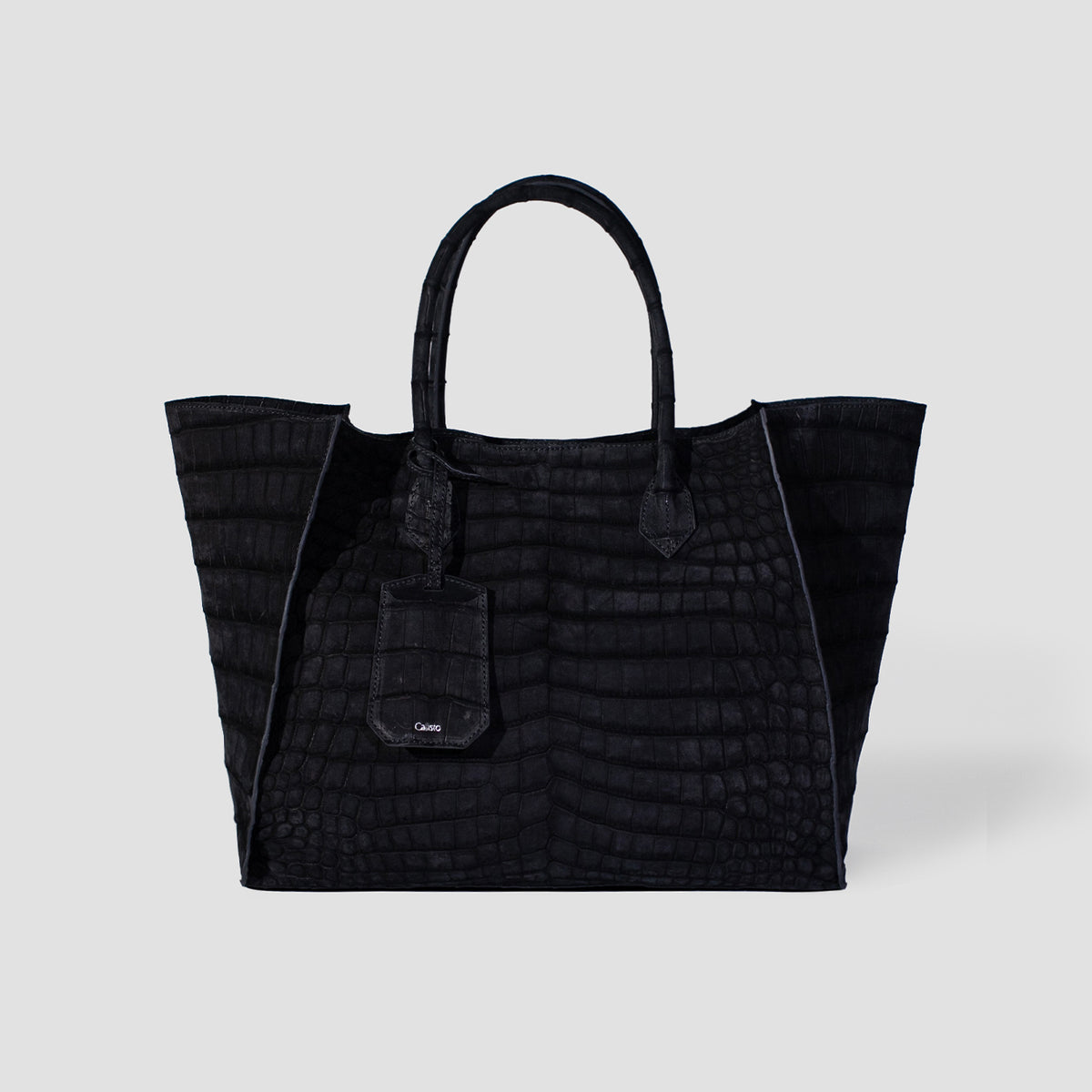 Alligator Tote Bag Nubuck Black