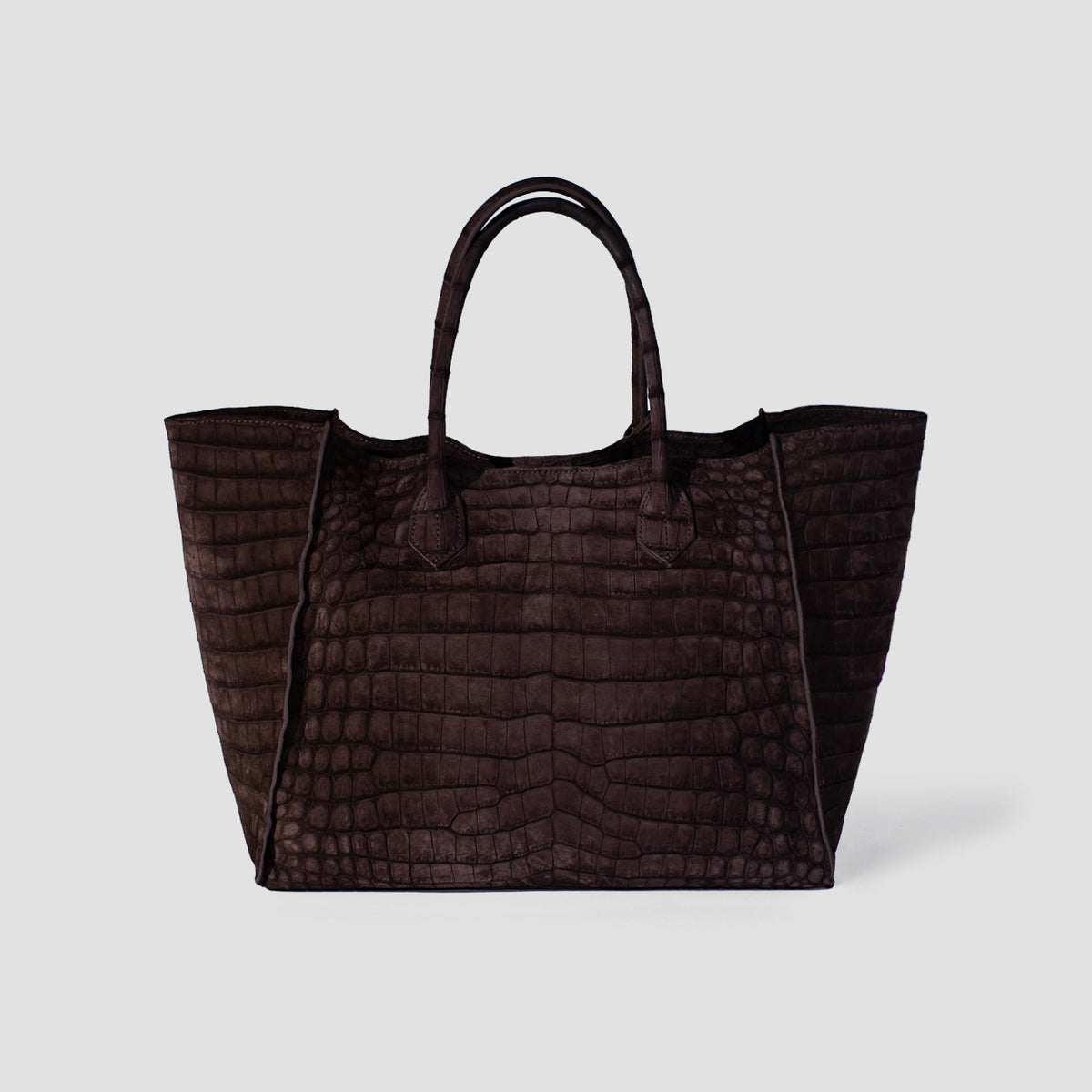 Alligator Tote Bag Nubuck Brown
