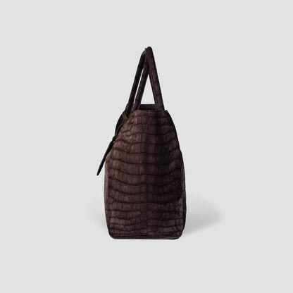 Alligator Tote Bag Nubuck Brown