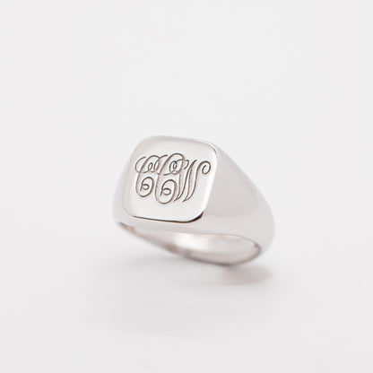 Sterling Signet Ring Square