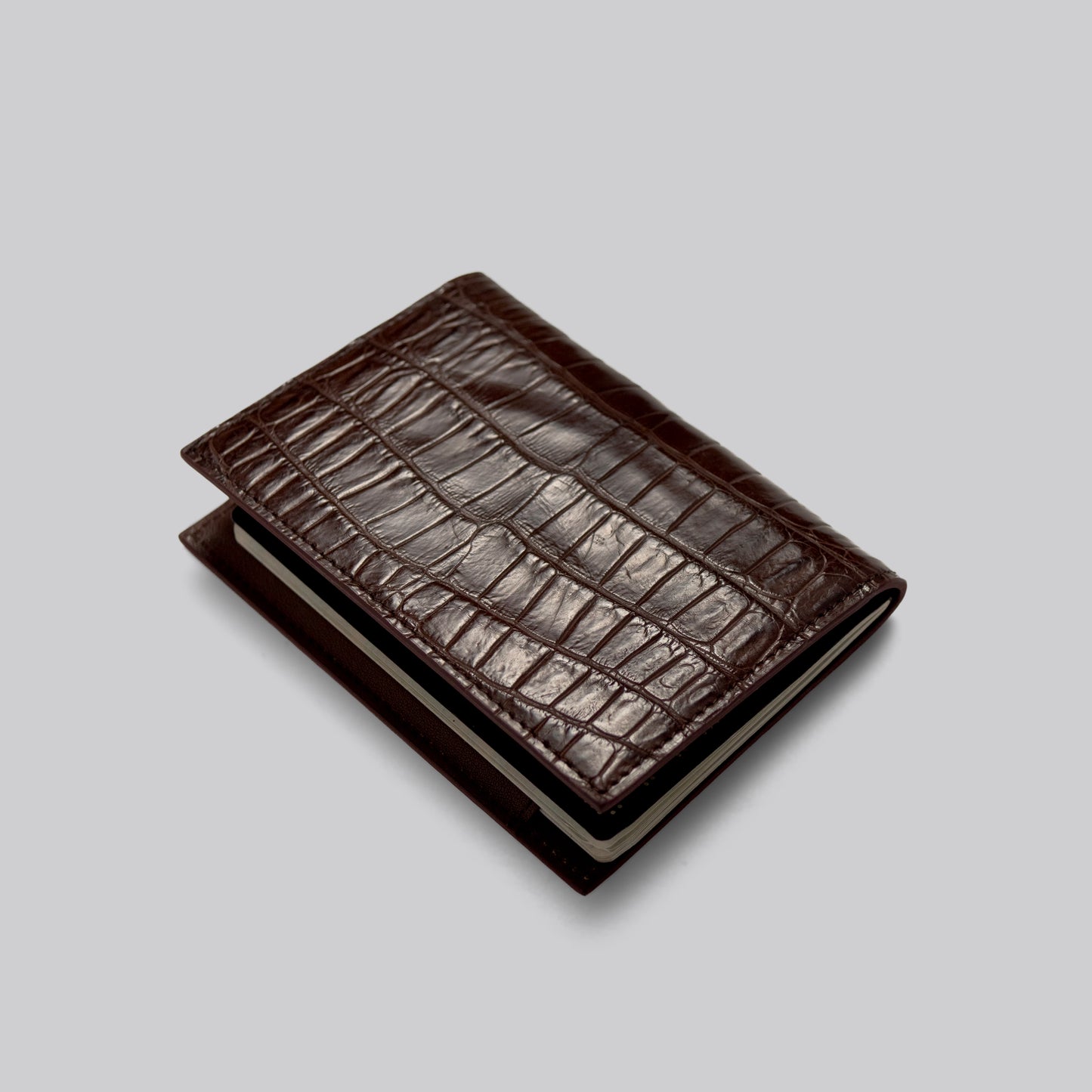 Alligator Passport Holder Brown